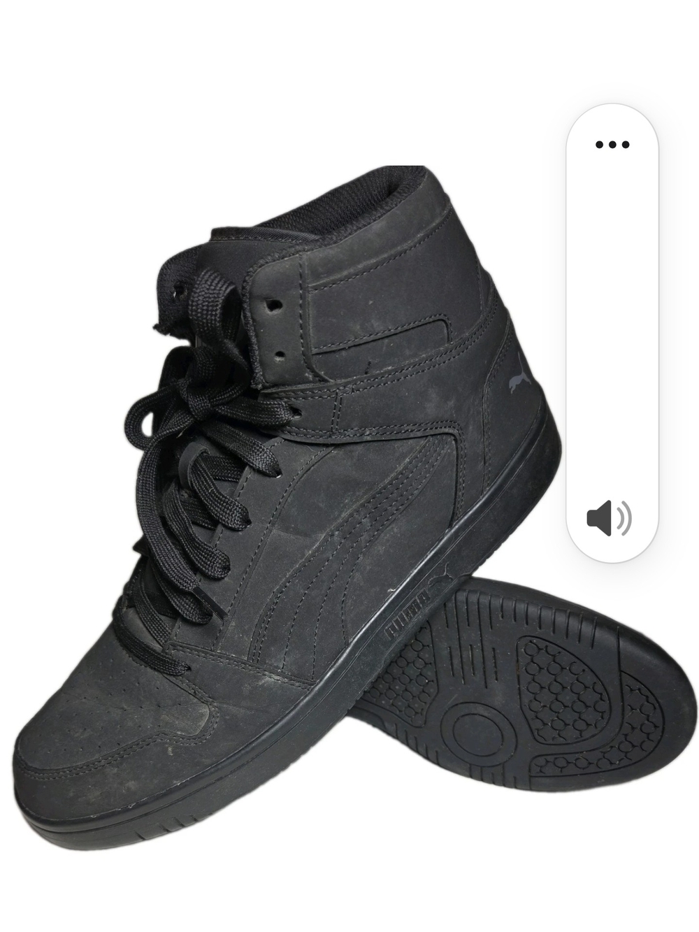 PUMA Rebound LayUp Nubuck Black High Top Sneakers Men’s Size 12 381277-01[8F